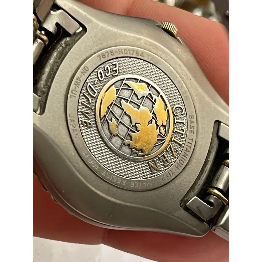 Citizen Eco-Drive Titanium WR100 Men’s Watch Two-Tone Date Gray